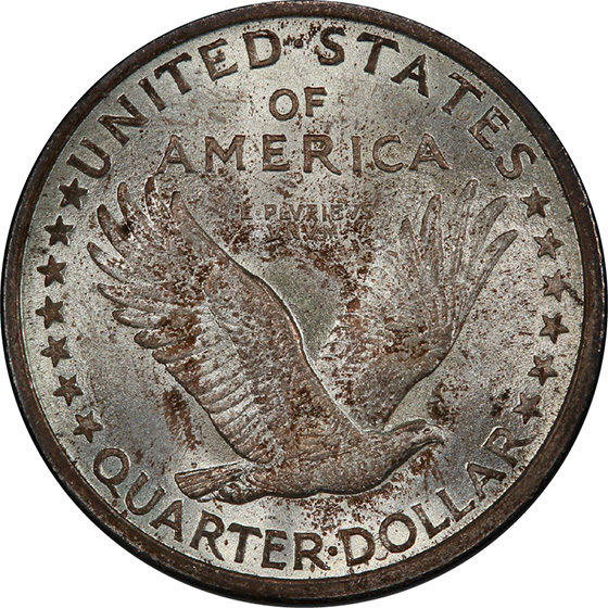 Picture of 1917 STANDING LIBERTY 25C, TYPE 1 MS67+ Full Head