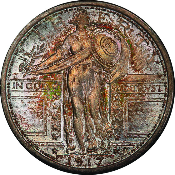 Picture of 1917 STANDING LIBERTY 25C, TYPE 1 MS67+ Full Head