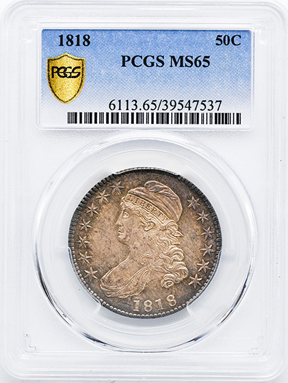 Picture of 1818 CAPPED BUST 50C MS65 