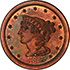 Picture of 1857 BRAIDED HAIR 1/2C PR65 Red Brown
