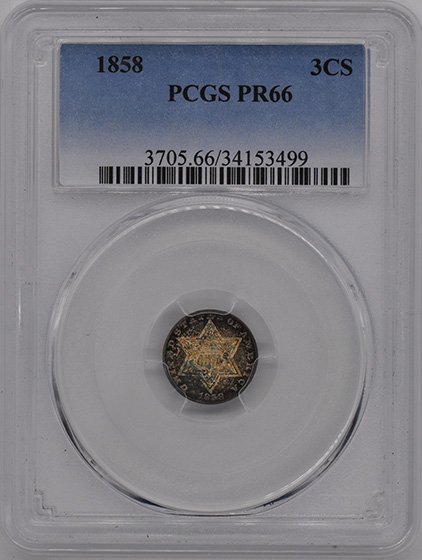 Picture of 1858 SILVER 3CS PR66 