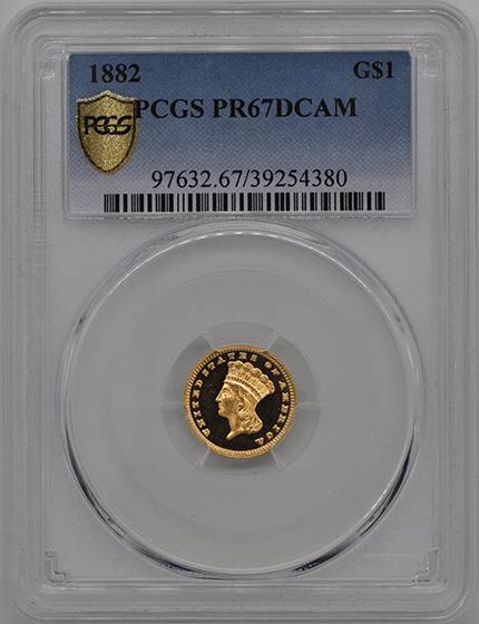 Picture of 1882 GOLD G$1, TYPE 3 PR67 Deep Cameo