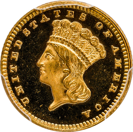 Picture of 1886 GOLD G$1, TYPE 3 PR66 Cameo