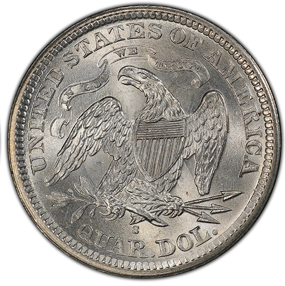 Picture of 1868-S LIBERTY SEATED 25C, MOTTO MS66 