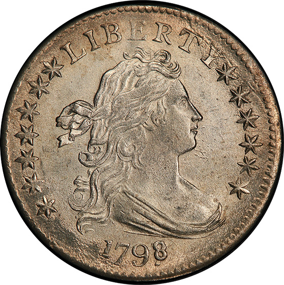Picture of 1798/7 DRAPED BUST 10C, 16 STARS REVERSE MS65 