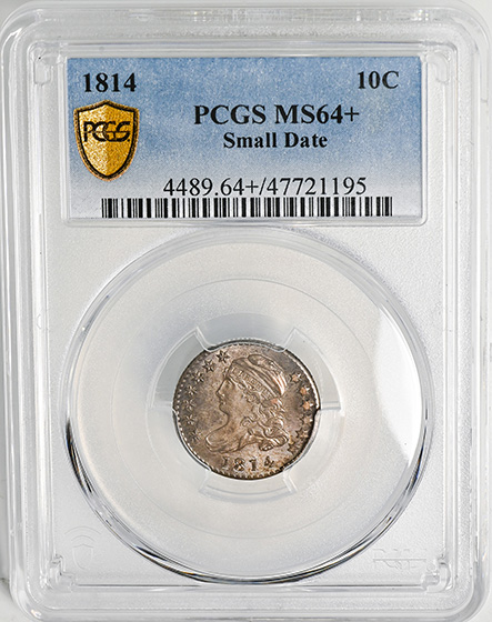 Picture of 1814 CAPPED BUST 10C, LARGE DATE MS65 