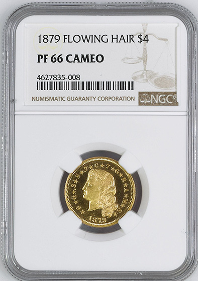 Picture of 1879 $4 STELLA, FLOWING HAIR PR66 Cameo