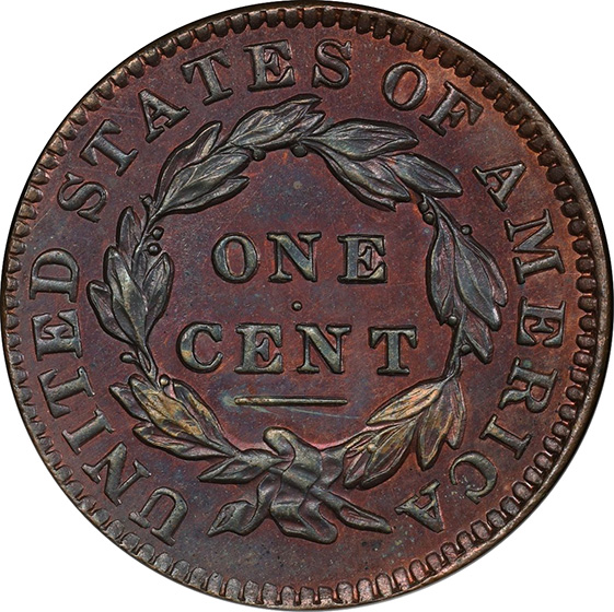 Picture of 1831 CORONET HEAD 1C PR64 Brown