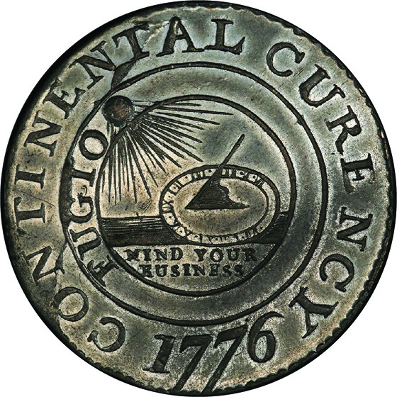 Picture of 1776 CONTINENTAL CURRENCY $1, CURENCY, PEWTER MS62 