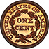 Picture of 1856 BRAIDED HAIR 1C, SLANTED 5 PR65 Red