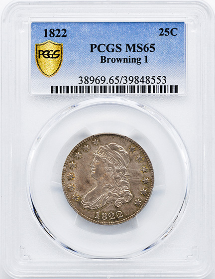 Picture of 1822 CAPPED BUST 25C MS65 