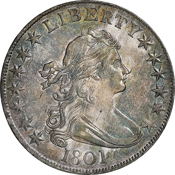 Picture of 1801 DRAPED BUST 50C MS58+ 