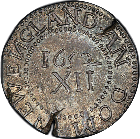 Picture of 1652 PINE TREE SHILLING, PINE TR, LG PL, REV N MS64 