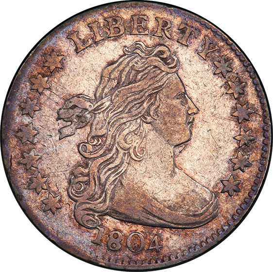 Picture of 1804 DRAPED BUST 10C, 13 STARS REVERSE XF45 