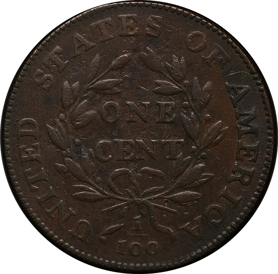 Picture of 1799 DRAPED BUST 1C XF45 Brown