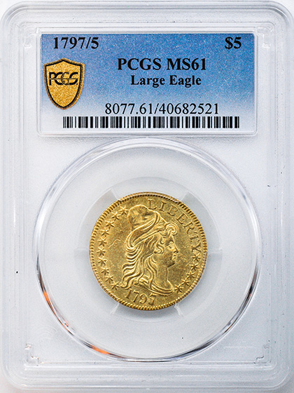 Picture of 1797/5 DRAPED BUST $5, LARGE EAGLE MS61 