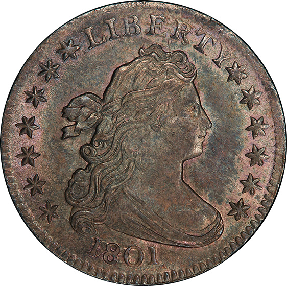 Picture of 1801 DRAPED BUST 10C MS64+ 