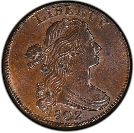 Picture of 1802 DRAPED BUST 1C MS64+ Brown