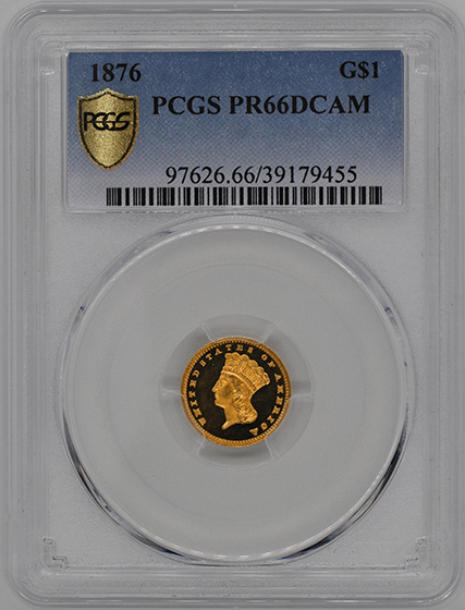 Picture of 1876 GOLD G$1, TYPE 3 PR66 Deep Cameo