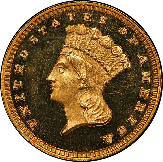 Picture of 1876 GOLD G$1, TYPE 3 PR66 Deep Cameo
