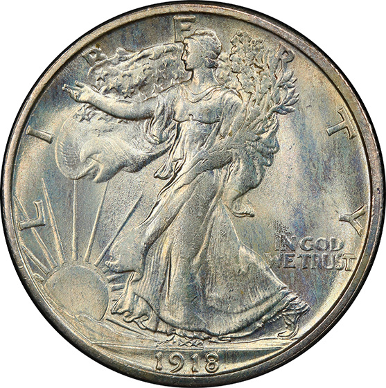 Picture of 1918-S WALKING LIBERTY 50C MS65+ 