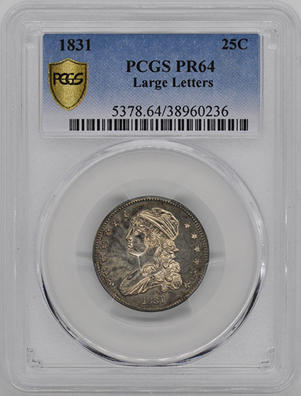 Picture of 1831 CAPPED BUST 25C, LARGE LETTERS PR64 