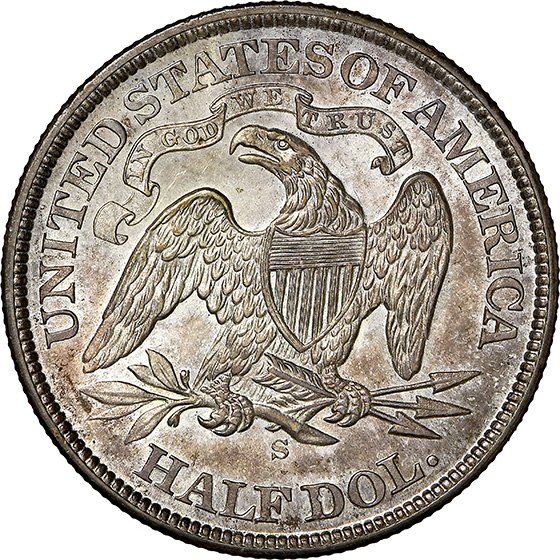 Picture of 1874-S LIBERTY SEATED 50C, ARROWS MS65+ 
