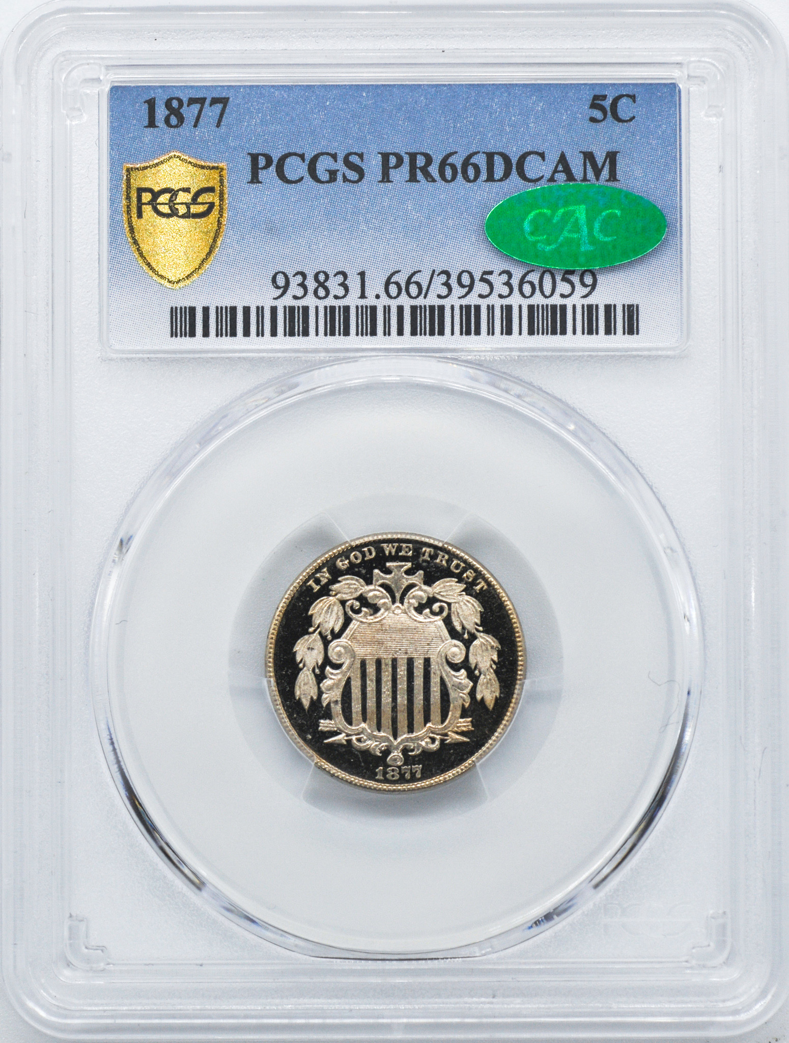 76 mm 1877 SHIELD NICKEL Design MEDALLION