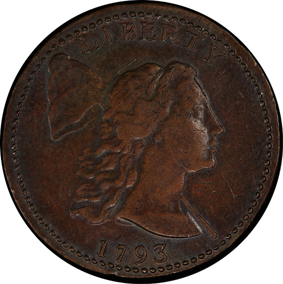 Picture of 1793 LIBERTY CAP 1C, LIBERTY CAP AU53 Brown