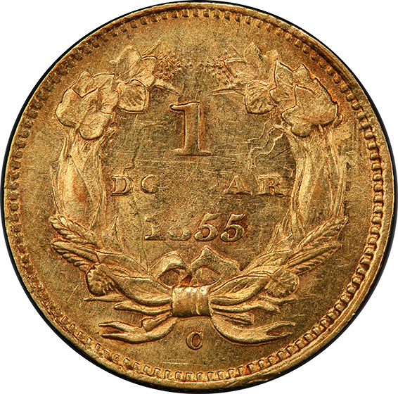 Picture of 1855-C GOLD G$1, TYPE 2 MS60 