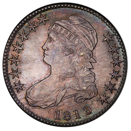 Picture of 1819/8 CAPPED BUST 50C, LARGE 9 MS65 