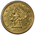 Picture of 1842-D LIBERTY HEAD $2.5 AU58 