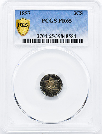 Picture of 1857 SILVER 3CS PR65 