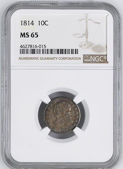 Picture of 1814 CAPPED BUST 10C, LARGE DATE MS65 