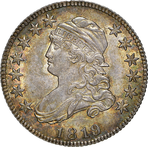 Picture of 1819 CAPPED BUST 25C, SMALL 9 MS64 