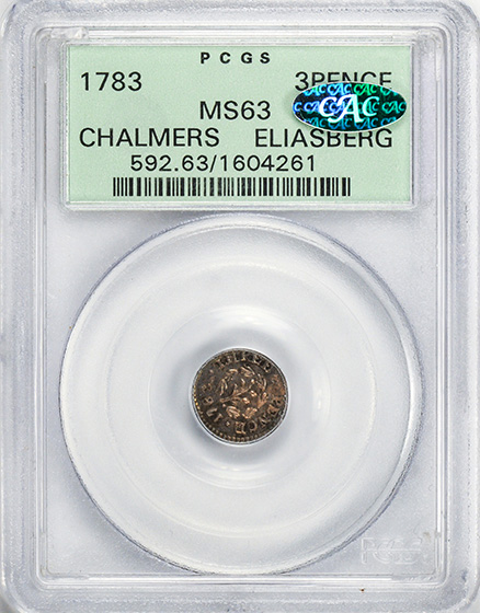 Picture of 1783 CHALMERS 3PENCE MS63 