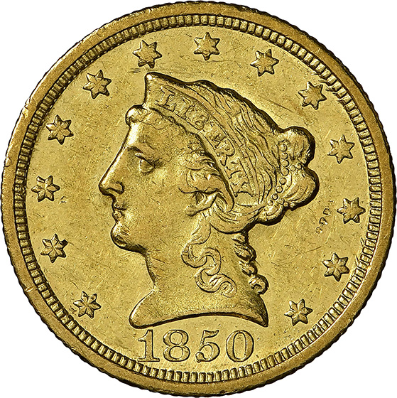 Picture of 1850-C LIBERTY HEAD $2.5 MS61 