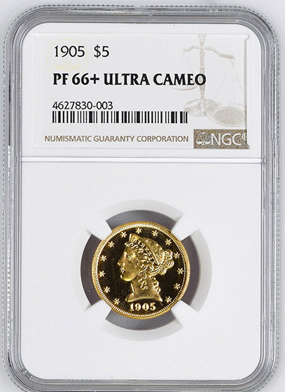 Picture of 1905 LIBERTY $5 PR66+ Deep Cameo