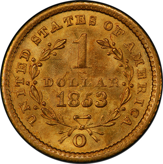 Picture of 1853-O GOLD G$1, TYPE 1 MS66 