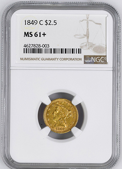 Picture of 1849-C LIBERTY HEAD $2.5 MS61 