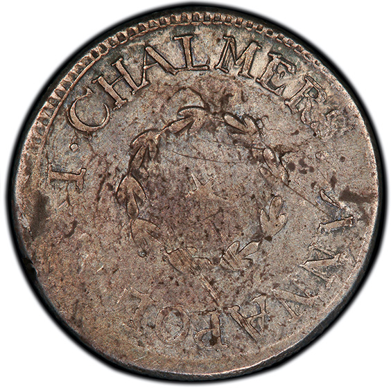 Picture of 1783 CHALMERS, LARGE DATE 6PENCE XF40  Picture of 1783 CHALMERS, LARGE DATE 6PENCE XF40