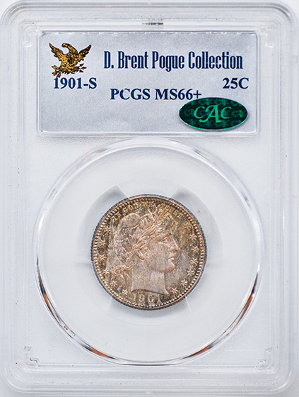 Picture of 1901-S BARBER 25C MS66+ 