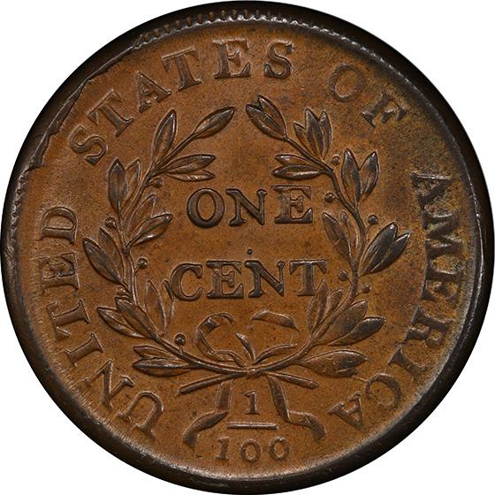 Picture of 1807/6 DRAPED BUST 1C, LARGE 7 MS64 Brown
