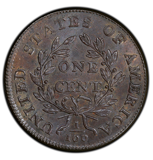 Picture of 1800/79 DRAPED BUST 1C MS63 Brown