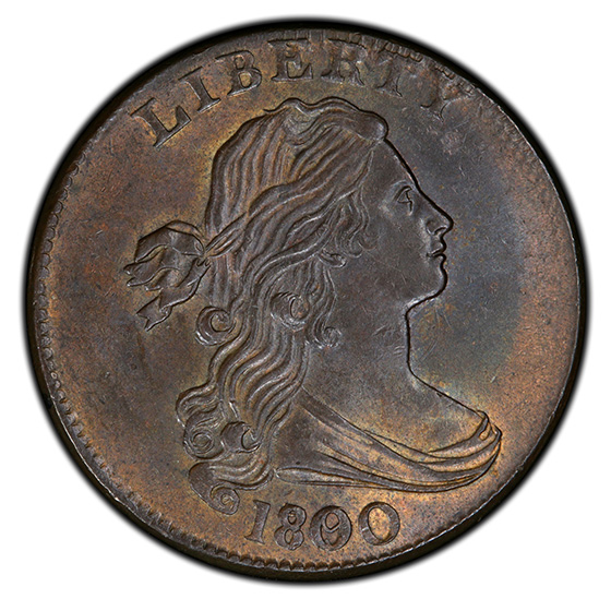 Picture of 1800/79 DRAPED BUST 1C MS63 Brown