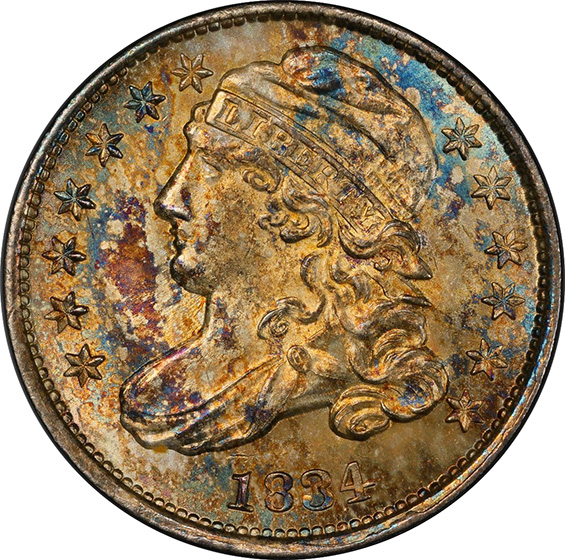 Picture of 1834 CAPPED BUST 10C, SMALL 4 MS65+ 