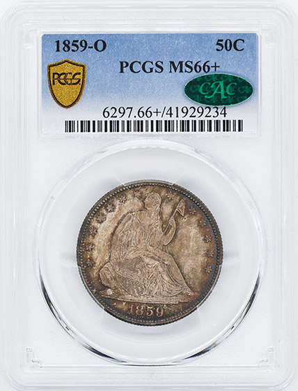 Picture of 1859-O LIBERTY SEATED 50C, NO MOTTO MS66+ 
