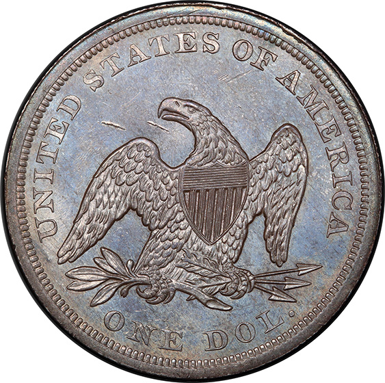 Picture of 1843 LIBERTY SEATED S$1, NO MOTTO MS64 