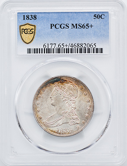 Picture of 1838 CAPPED BUST 50C, REEDED EDGE MS65+ 