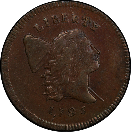 Picture of 1795 LIBERTY CAP 1/2, PE PUNCTUATED DATE AU58 Brown